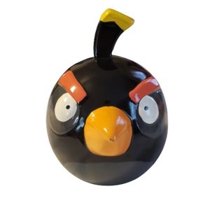 Black Angry Birds Piggy Bank 8"